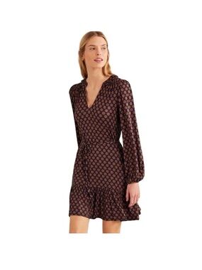 Boden Ruffle V-Neck long sleeves jersey Dress